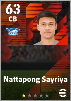 Nattapong Sayriya eFootball 2026 player card — 63 OVR CB