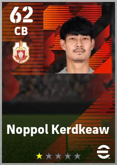 Noppol Kerdkeaw eFootball 2026 player card — 62 OVR CB