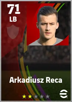 Arkadiusz Reca eFootball 2026 player card — 71 OVR LB