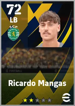 Ricardo Mangas eFootball 2026 player card — 72 OVR LB