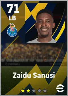 Zaidu Sanusi eFootball 2026 player card — 71 OVR LB