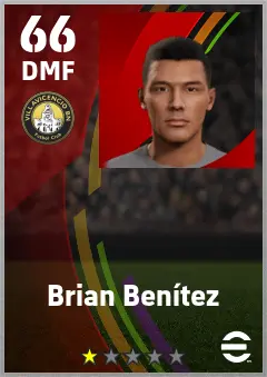 Brian Benitez eFootball 2026 player card — 66 OVR DMF