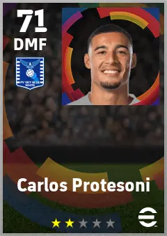 Carlos Protesoni eFootball 2026 player card — 71 OVR DMF
