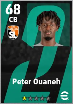 Peter Ouaneh eFootball 2026 player card — 68 OVR CB