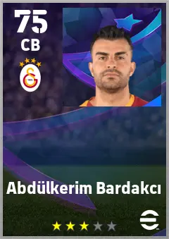 Abdulkerim Bardakci eFootball 2026 player card — 75 OVR CB