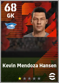 Kevin Mendoza Hansen eFootball 2026 player card — 68 OVR GK