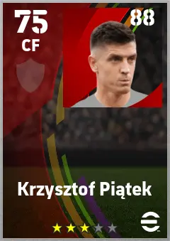 Krzysztof Piatek eFootball 2026 player card — 75 OVR CF