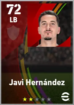 Javi Hernandez eFootball 2026 player card — 72 OVR LB