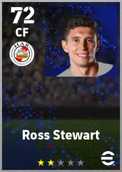 Ross Stewart eFootball 2026 player card — 72 OVR CF