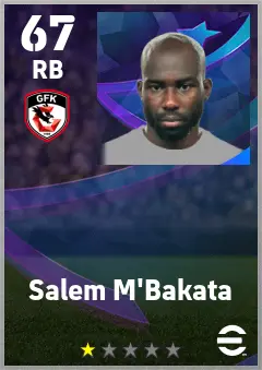 Salem M Bakata eFootball 2026 player card — 67 OVR RB
