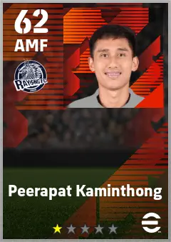 Peerapat Kaminthong eFootball 2026 player card — 62 OVR AMF