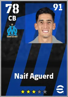 Naif Aguerd eFootball 2026 player card — 78 OVR CB