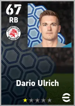 Dario Ulrich eFootball 2026 player card — 67 OVR RB