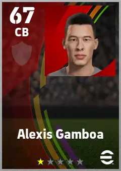 Alexis Gamboa eFootball 2026 player card — 67 OVR CB