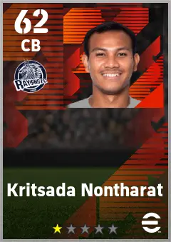 Kritsada Nontharat eFootball 2026 player card — 62 OVR CB