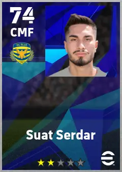 Suat Serdar eFootball 2026 player card — 74 OVR CMF