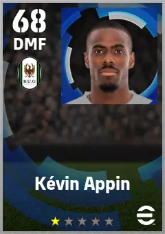 Kevin Appin eFootball 2026 player card — 68 OVR DMF