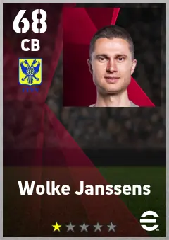 Wolke Janssens eFootball 2026 player card — 68 OVR CB