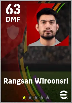Rangsan Wiroonsri eFootball 2026 player card — 63 OVR DMF