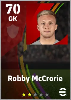Robby McCrorie eFootball 2026 player card — 70 OVR GK