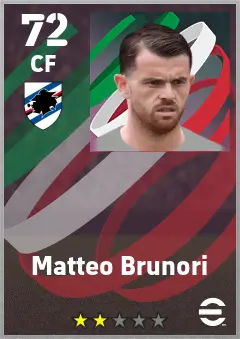 Matteo Brunori eFootball 2026 player card — 72 OVR CF