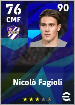 Nicolo Fagioli eFootball 2026 player card — 76 OVR CMF