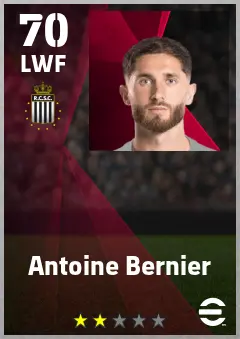 Antoine Bernier eFootball 2026 player card — 70 OVR LWF