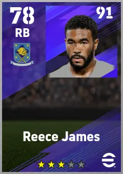 Reece James eFootball 2026 player card — 78 OVR RB