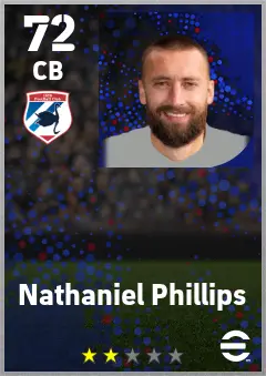 Nathaniel Phillips eFootball 2026 player card — 72 OVR CB