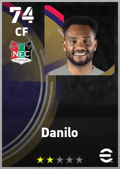 Danilo eFootball 2026 player card — 74 OVR CF