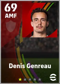 Denis Genreau eFootball 2026 player card — 69 OVR AMF