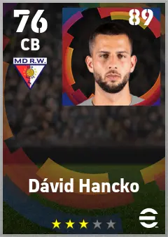 David Hancko eFootball 2026 player card — 76 OVR CB
