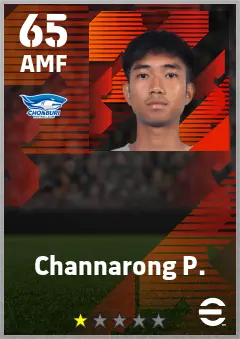 Channarong P. eFootball 2026 player card — 65 OVR AMF