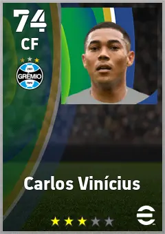 Carlos Vinicius eFootball 2026 player card — 74 OVR CF
