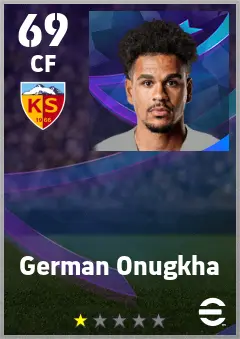 German Onugkha eFootball 2026 player card — 69 OVR CF