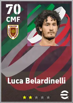 Luca Belardinelli eFootball 2026 player card — 70 OVR CMF