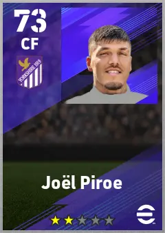 Joel Piroe eFootball 2026 player card — 73 OVR CF