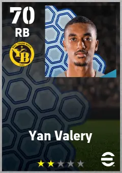 Yan Valery eFootball 2026 player card — 70 OVR RB