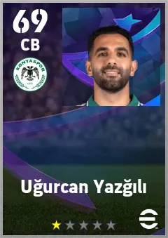 Ugurcan Yazgili eFootball 2026 player card — 69 OVR CB