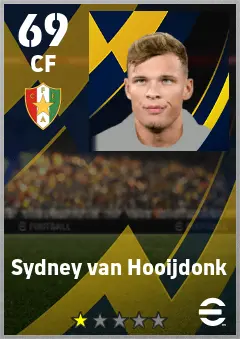 Sydney van Hooijdonk eFootball 2026 player card — 69 OVR CF