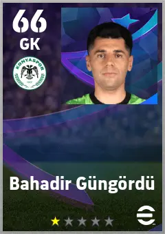 Bahadir Gungordu eFootball 2026 player card — 66 OVR GK