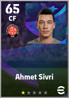 Ahmet Sivri eFootball 2026 player card — 65 OVR CF