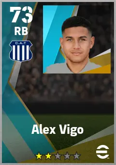 Alex Vigo eFootball 2026 player card — 73 OVR RB