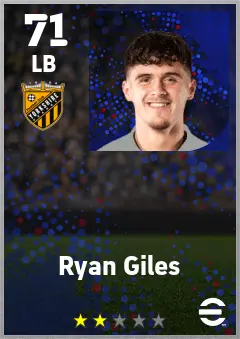 Ryan Giles eFootball 2026 player card — 71 OVR LB