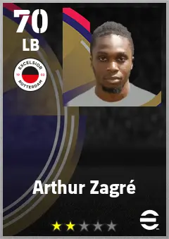 Arthur Zagre eFootball 2026 player card — 70 OVR LB