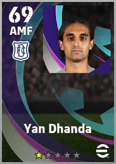 Yan Dhanda eFootball 2026 player card — 69 OVR AMF