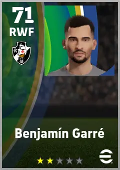 Benjamin Garre eFootball 2026 player card — 71 OVR RWF
