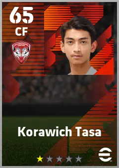 Korawich Tasa eFootball 2026 player card — 65 OVR CF