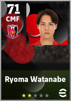 Ryoma Watanabe eFootball 2026 player card — 71 OVR CMF