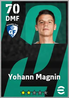 Yohann Magnin eFootball 2026 player card, 70 OVR DMF